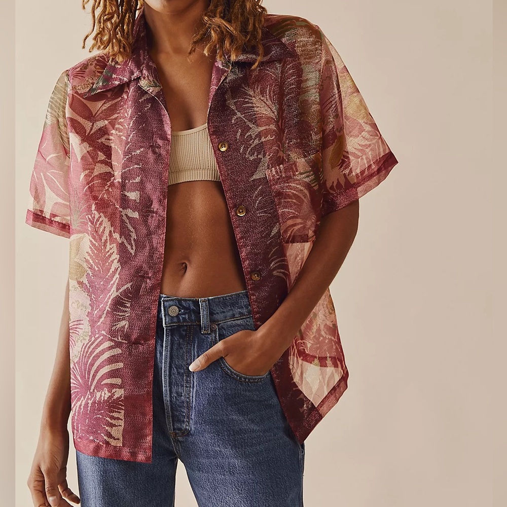 Free People Anna Sui Tropical Paradise Buttondown